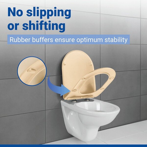 Sedile WC con chiusura Easy-Close (automatica) 36 x 46 cm Galati – Wenko