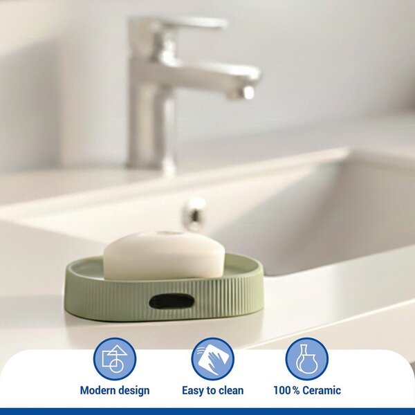 Portasaponetta verde in ceramica Fablo – Wenko