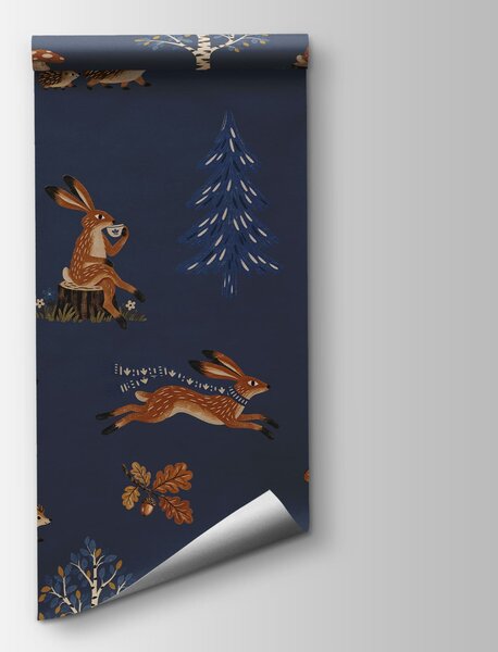 Carta da parati Motivo con animali e alberi, Carta da parati animali, Carta da parati popolare - Tapeko.it