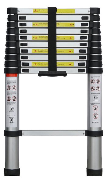 Scala Telescopica Estensibile Salvaspazio 10 Gradini Altezza Max 320 cm