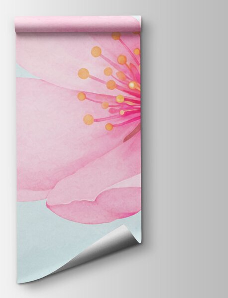 Carta da parati Motivo con fiori rosa, Carta da parati Alberi, Carta da parati popolare - Tapeko.it