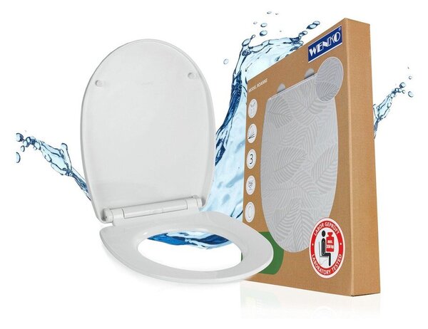 Sedile WC con chiusura Easy-Close (automatica) 36,5 x 45 cm Roanne – Wenko