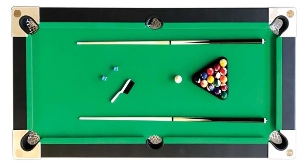 Tavolo da Biliardo Pieghevole Panno Verde 158x66 cm Lanzoni 6 Piedi Aladin