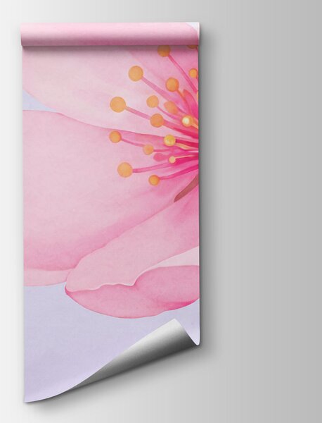 Carta da parati Motivo con fiori rosa, Carta da parati Alberi, Carta da parati popolare - Tapeko.it