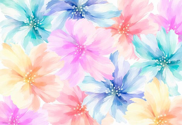 Carta da parati Mazzo di fiori colorati, Carta da parati Floreale, Carta da parati popolare - Tapeko.it