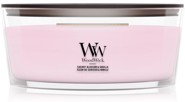Woodwick Cherry Blossom & Vanilla candela profumata con stoppino in legno 453.6 g