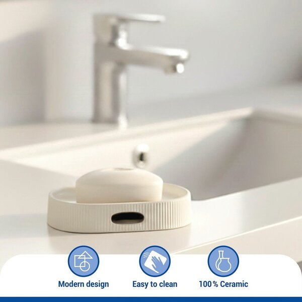 Portasaponetta color crema in ceramica Fablo – Wenko