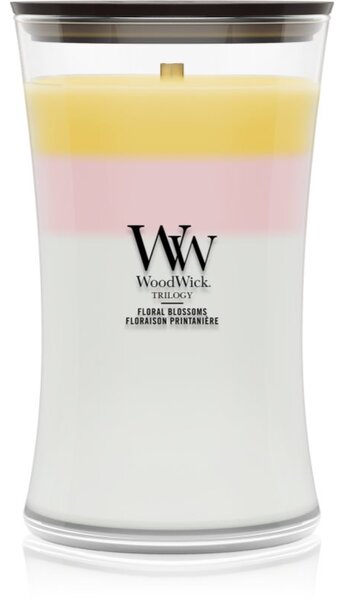 Woodwick Trilogy Floral Blossoms candela profumata con stoppino in legno 610 g