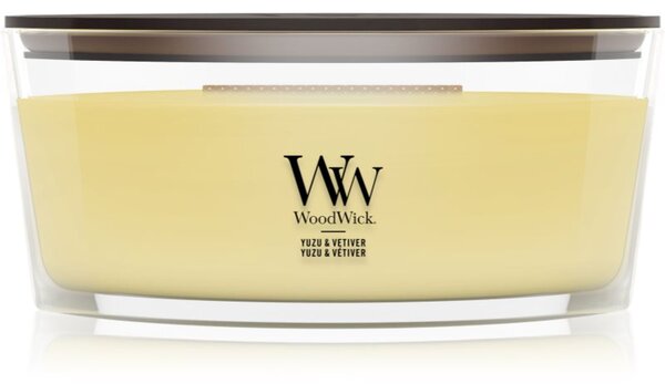 Woodwick Yuzu & Vetiver candela profumata con stoppino in legno 453.6 g
