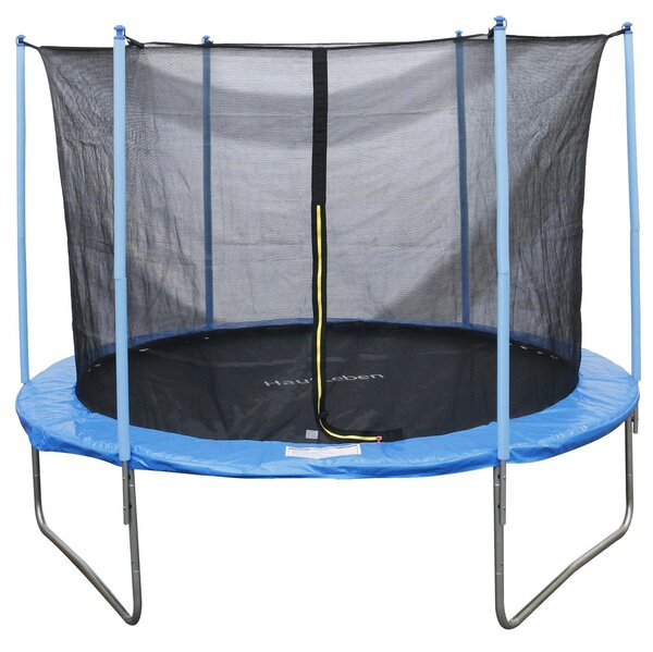 Trampolino Elastico Ø366 cm con Rete di Sicurezza e Pali Imbottiti J-More