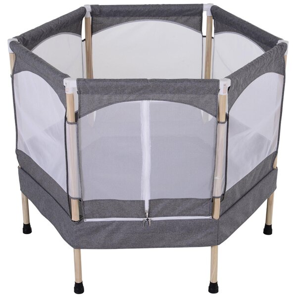 Trampolino Tappeto Elastico per Bambini 126x109x98 cm Grigio