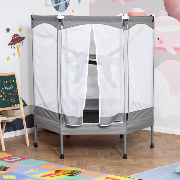 Trampolino Tappeto Elastico per Bambini 150x133x168 cm Grigio Chiao
