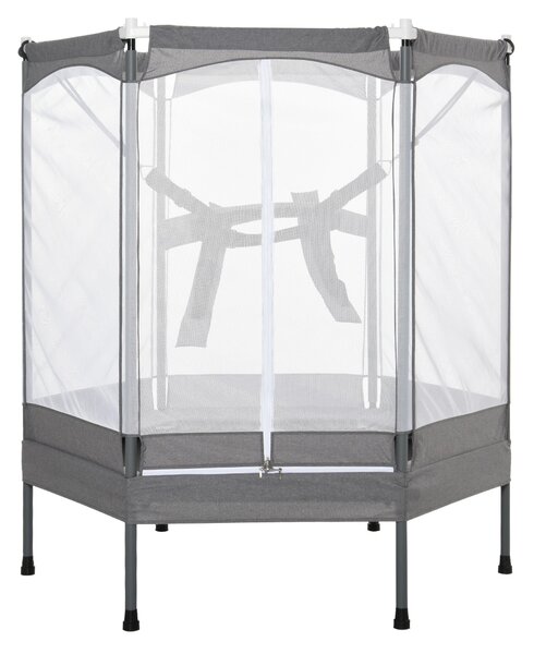 Trampolino Tappeto Elastico per Bambini 150x133x168 cm Grigio Chiao