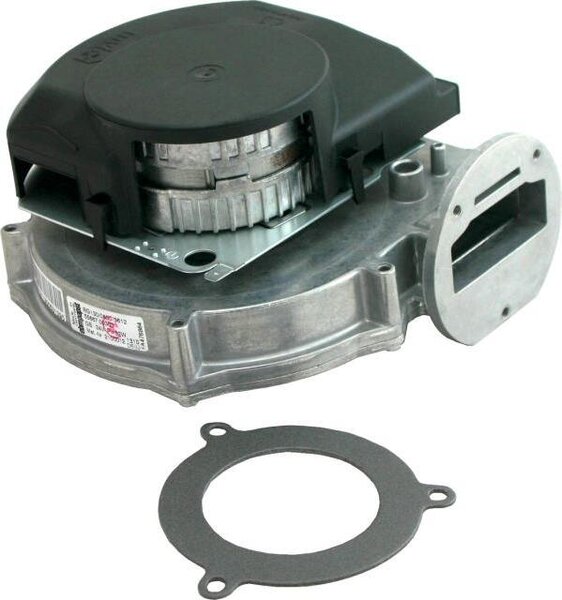 Ventilatore Wolf, modello con flangia a tre fori, compatibile con caldaie e generatori di calore prodotti fino al 2006