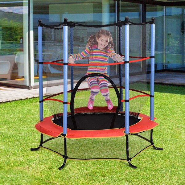 Trampolino Tappeto Elastico per Bambini Ø140 cm con Rete di Sicurezza