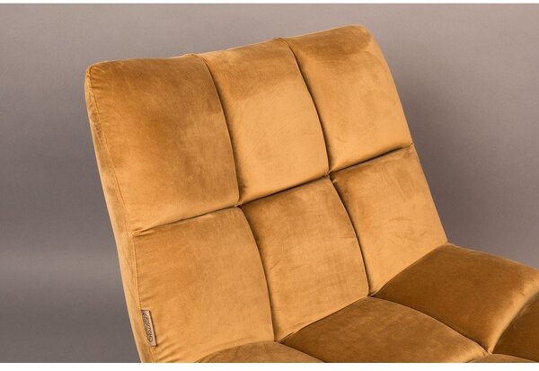 Poltrona in velluto color senape Bar - Dutchbone