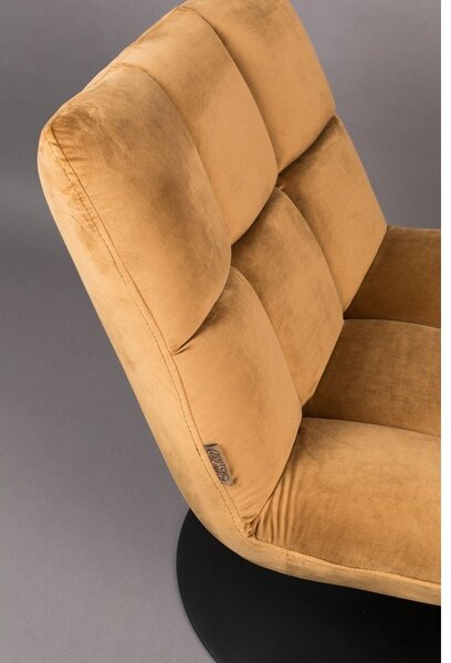 Poltrona in velluto color senape Bar - Dutchbone