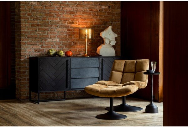 Poltrona in velluto color senape Bar - Dutchbone