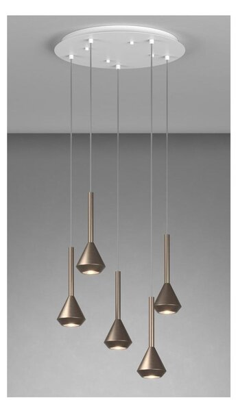 AYGO LAMPADARIO A SOSPENSIONE 5 LUCI METALLO BIANCO CON DIFFUSORI DISPONIBILI IN 6 COLORI LAMPADINE ATTACCO GU10