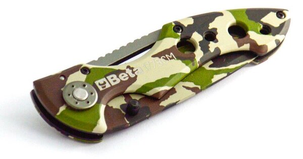 Coltello a Serramanico Richiudibile Pieghevole Mimetico Militare Camouflage Beta