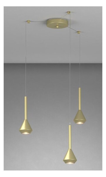AYGO SOSPENSIONE ROTONDA 3 LUCI DECENTRATA IN METALLO DISPONIBILE IN 6 COLORI LAMPADINE ATTACCO GU10
