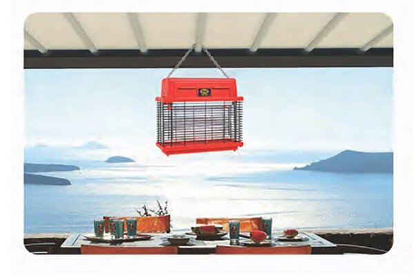 Zanzariera Elettrica 2 Lampade 30W Moel Cri-Cri Fluo Rosso Corallo