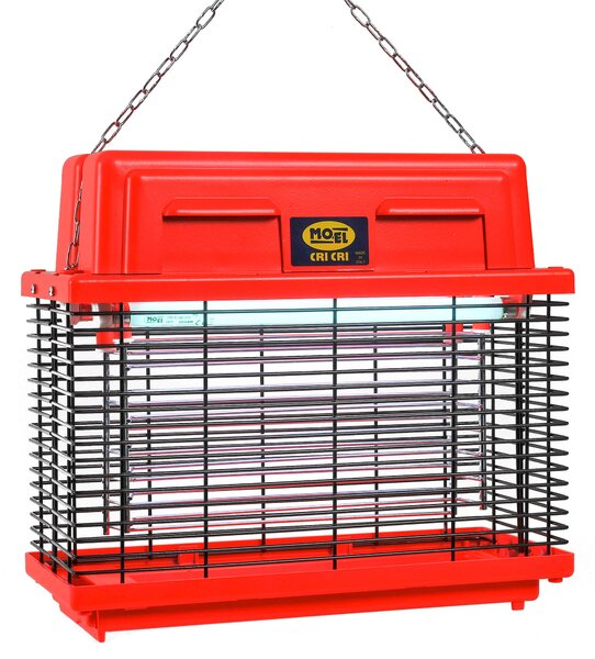 Zanzariera Elettrica 2 Lampade 30W Moel Cri-Cri Fluo Rosso Corallo