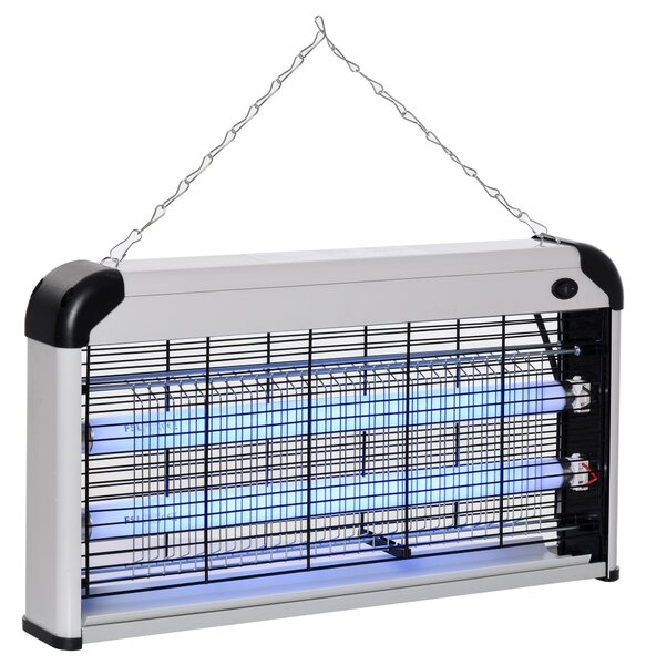 Zanzariera Elettrica 2 Lampade LED 15W Grigio