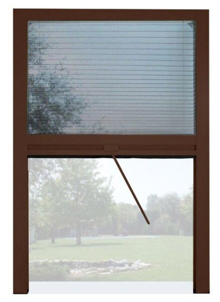 Zanzariera a Plisse per Finestra 85x160 cm Riducibile Marrone