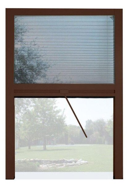 Zanzariera a Plisse per Finestra 135x160 cm Riducibile Marrone