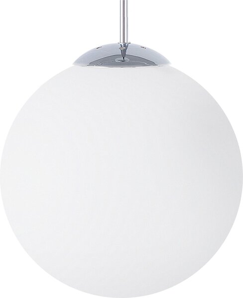 BELIANI Lampada a sospensione in vetro bianco argento elementi a forma di palla grande per 1 lampadina stile moderno cucina sala da pranzo