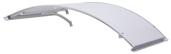 Pensilina Tettoia ad Arco in Policarbonato Compatto Satinato Opalino 140x90 cm