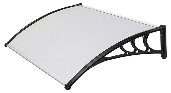 Pensilina Tettoia Nera in Policarbonato Compatto Satinato Opalino 120x80 cm
