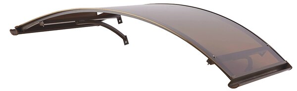 Pensilina Tettoia ad Arco in Policarbonato Compatto Satinato Bronzo 140x90 cm