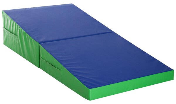 Materasso Training Pieghevole per Fitness Ginnastica Artistica Blu verde 180x90x40 cm