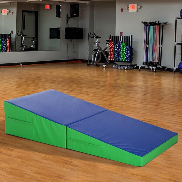 Materasso Training Pieghevole per Fitness Ginnastica Artistica Blu verde 180x90x40 cm