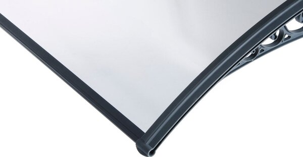 Pensilina Tettoia Modulabile Compatta in Policarbonato Grigio/Trasparente 120X80cm Bertozzi Naxos