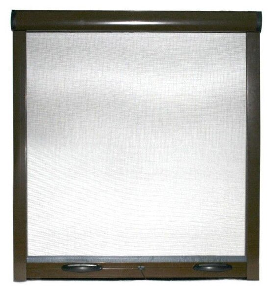 Zanzariera a Rullo per Finestre 60x150 cm in Alluminio Marrone