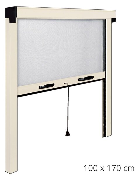 Zanzariera Avvolgibile Avorio per Porta e Finestra a Molla 100X170Cm