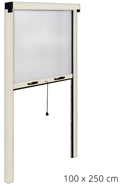 Zanzariera Avvolgibile Avorio per Porta e Balcone a Molla 100X250Cm