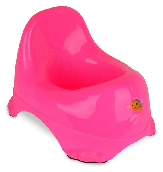 Vasino per bambini 25x22 cm in plastica colorata con gommini antiscivolo Fucsia
