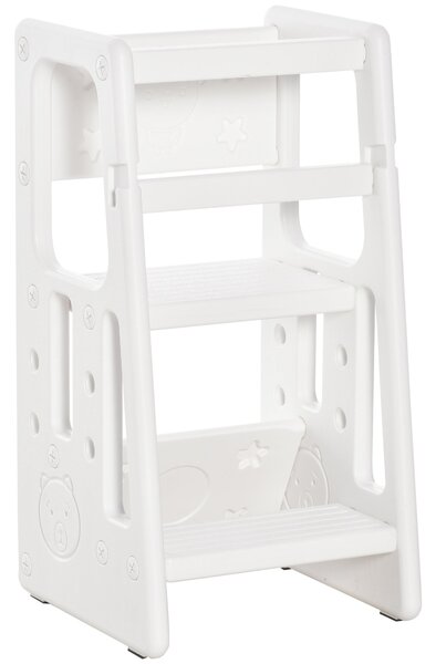 Scaletta per Bambini 3 Livelli 47x47x90 cm in HDPE Bianco
