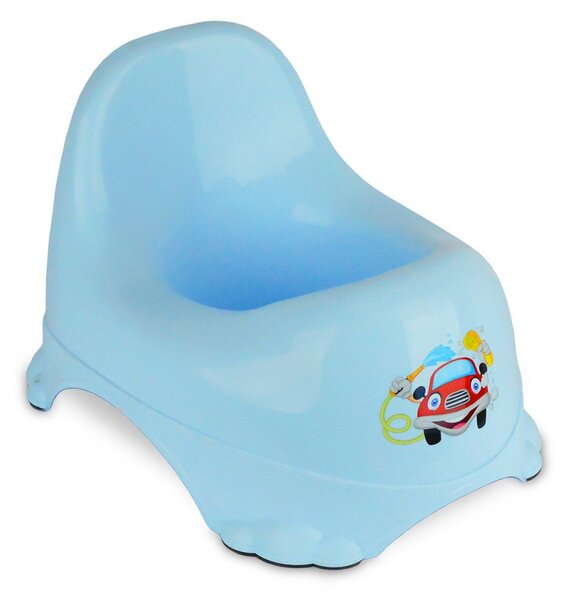 Vasino per bambini 25x22 cm in plastica colorata con gommini antiscivolo Celeste