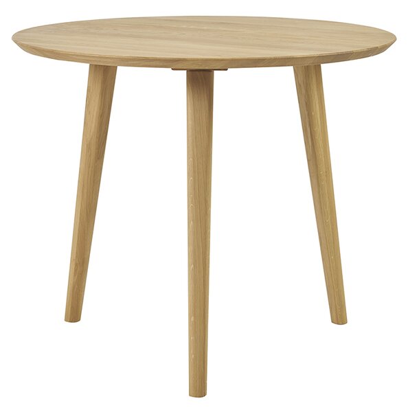 Tavolo da pranzo rotondo in legno chiaro di quercia massello D90 cm OKSANA