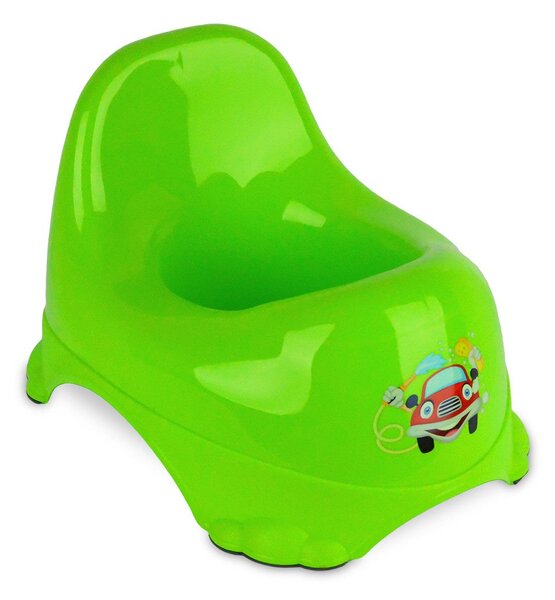 Vasino per bambini 25x22 cm in plastica colorata con gommini antiscivolo Verde