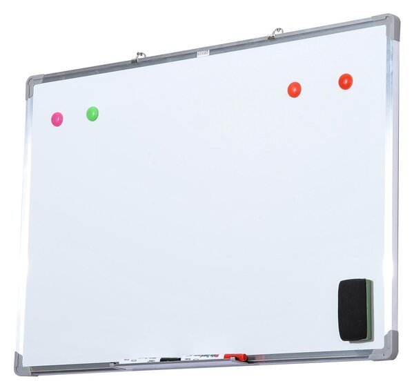 Lavagna Magnetica da parete 90x60 cm in alluminio Bianco