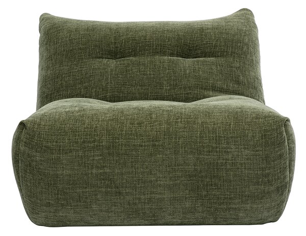 Poltrona lounge in tessuto effetto velluto testurato verde kaki BUMPY