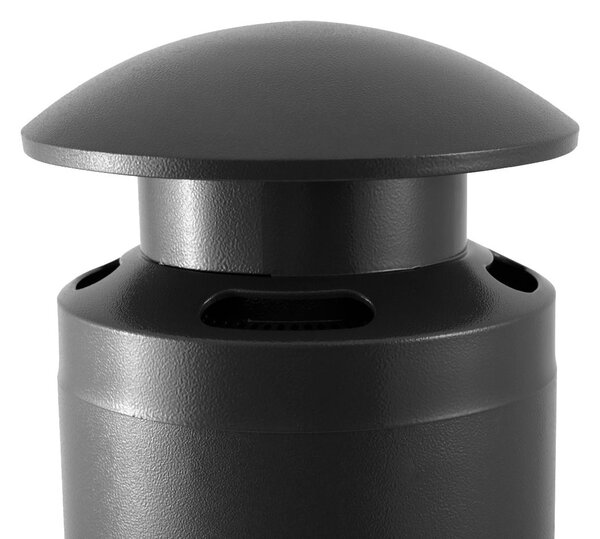 Posacenere a Colonna con Cestino Ø32 cm in Metallo Grigio Gotico 18L per Interno Esterno