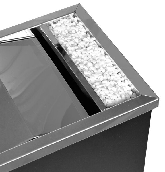 Cestino Gettacarte Posacenere 30,6x60x24,5 cm in Metallo Nero Opaco 17L per Interno Esterno