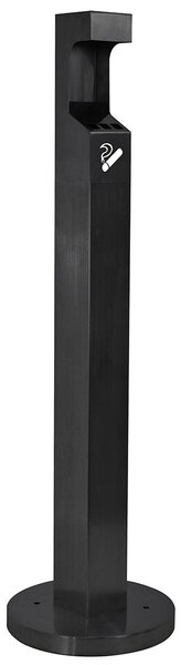 Posacenere a Colonna Ø32 cm in Metallo Nero Opaco 2L per Esterno